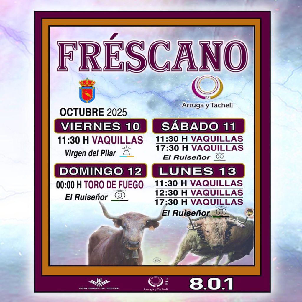 Vaquillas y toro de fuego
